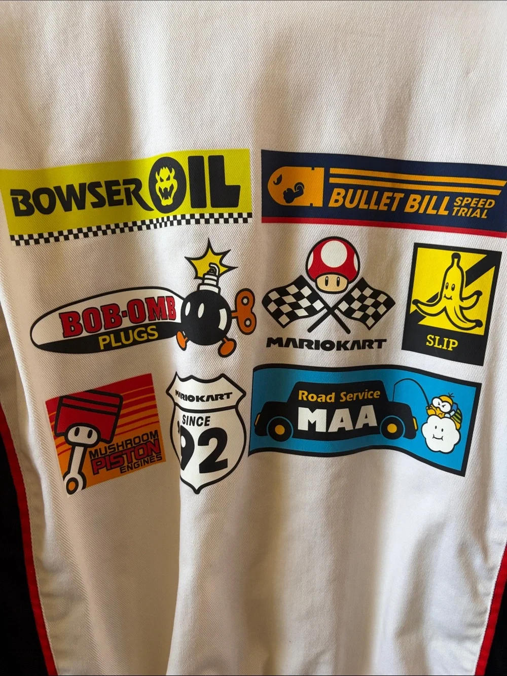 Mario Kart White & Black Racing Bomber Jacket